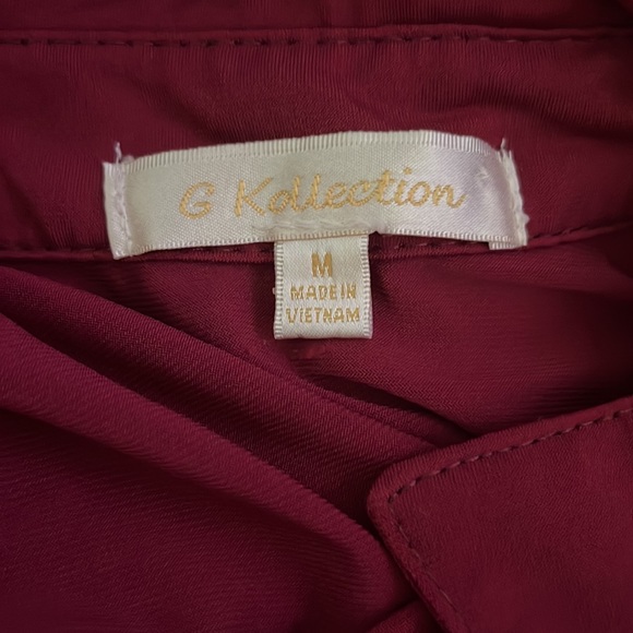 Burgundy Rayon Jumpsuit- Romper by G Kollection/ Size Medium - Picture 9 of 9